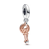 Charm de llave rosa 
